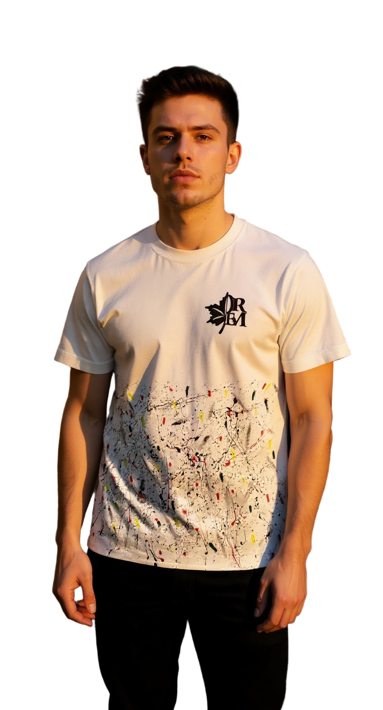 PREMIUM QUALITY T-SHIRT SLASH PAINT WITH LOGO