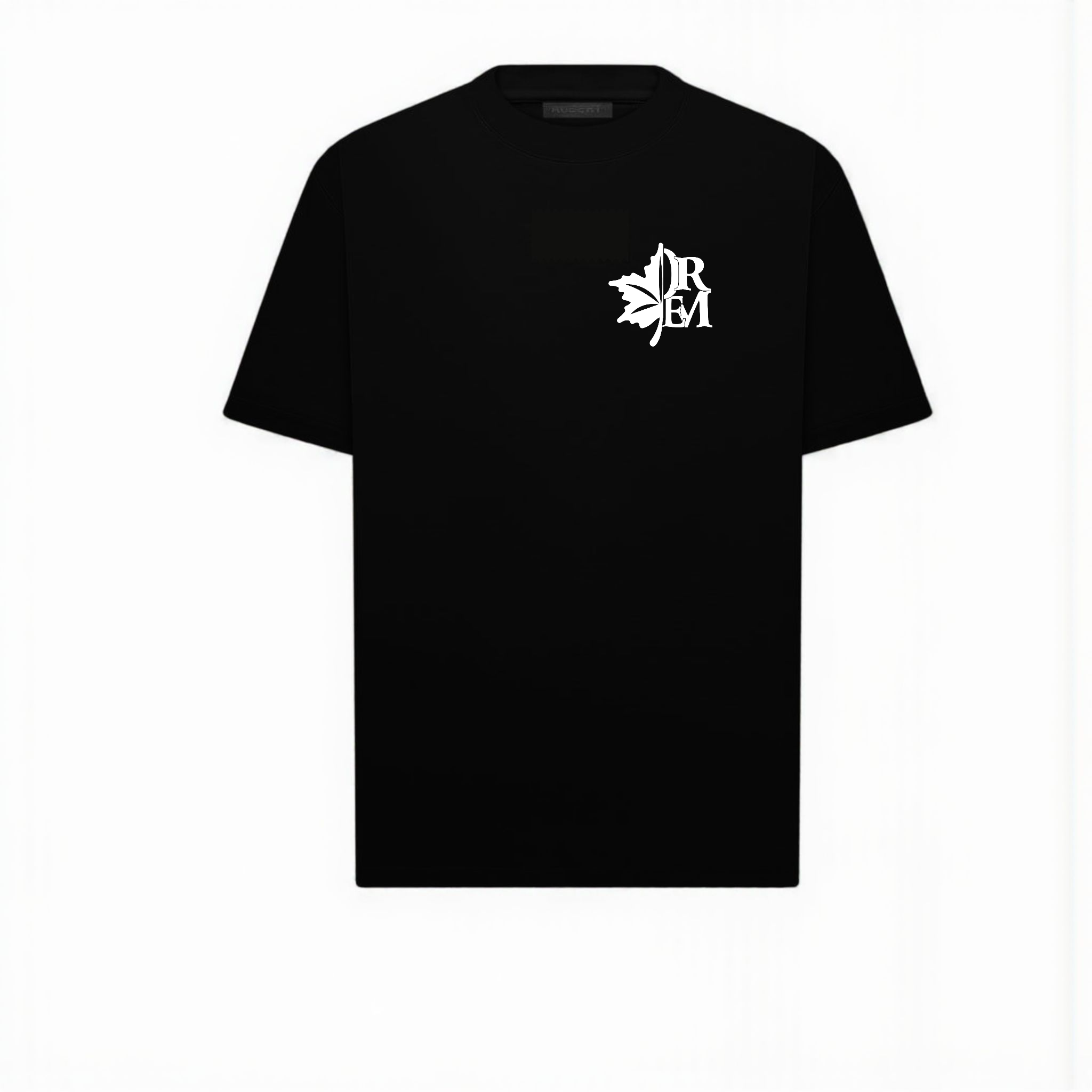 MEMS BLACK TEE WITH WHITE DREEMCHEDDA LOGO